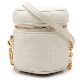 Beauty case DiorAmour in micro pelle di agnello Cannage bianco con tracolla a catena
