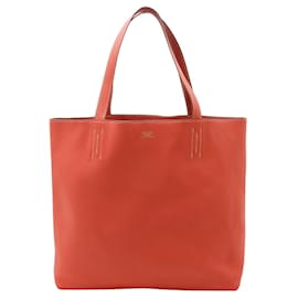 Borsa Tote Orange Hermès Clemence Double Sens 36