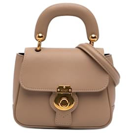 Borsa a mano Satchel Burberry Mini Trench DK88 in pelle di vitello Beige