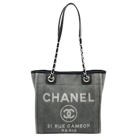 Gray Chanel Mini Canvas Deauville Tote