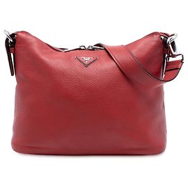 Red Prada Vitello Daino Shoulder Bag