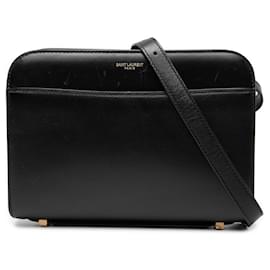 Saint Laurent Reverse Satchel Crossbody-Tasche aus Kalbsleder in Schwarz