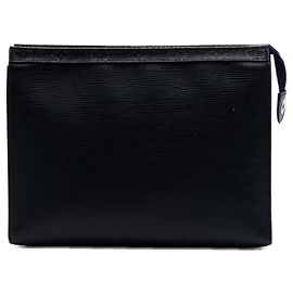 Louis Vuitton Epi Monogram Eclipse Pochette Voyage MM Clutch Bag schwarz