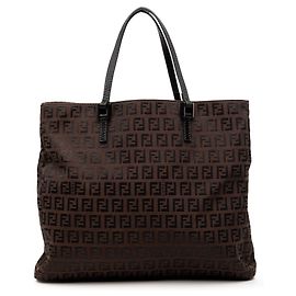 Fendi Zucchino Canvas Tote braun