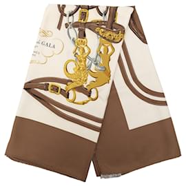 Foulard di seta Hermès Brides de Gala Marrone 90