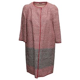 Abrigo de cuero trenzado Giorgio Armani rojo y multicolor talla IT 42
