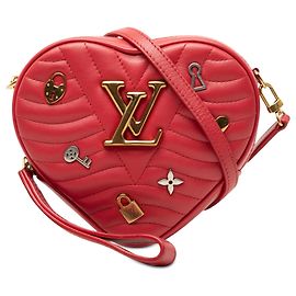 Borsa a tracolla New Wave Love Lock decorata in pelle di vitello rossa Louis Vuitton