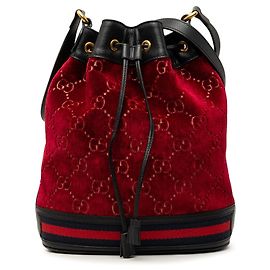 Secchiello Gucci GG Velvet Web rosso