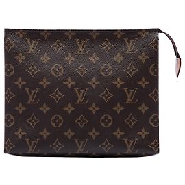 Louis Vuitton Monogram Toiletry Pouch 26 Clutch Bag braun
