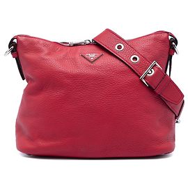 Red Prada Vitello Daino Shoulder Bag