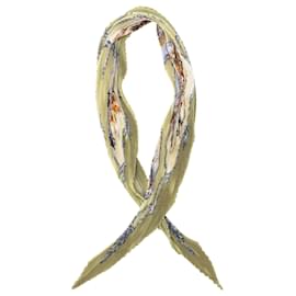 Foulard di seta plissettato Hermès Les Chevaux des Moghols Verde
