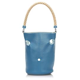 Hermès Clemence Mangeoire Bucket PM Blau