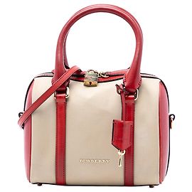 Borsa Bowling Satchel Alchester Small in tela Burberry Marrone