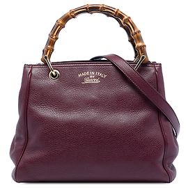 Borsa Shopper Small Bamboo Gucci in pelle di vitello Viola