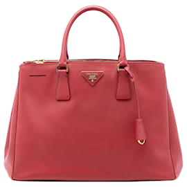 Borsa Prada Large Saffiano Lux Galleria Double Zip Rossa