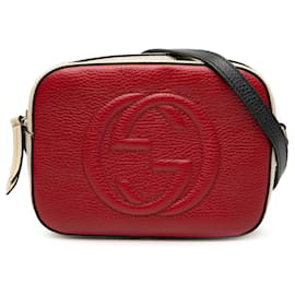 Borsa a tracolla Soho Disco in pelle tricolore Small rossa Gucci