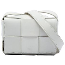 Borsa a tracolla Bottega Veneta Candy Nappa Intrecciato Cassette Bianca