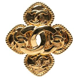 Spilla Chanel placcata oro Coco Mark Flower