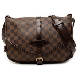 Borsa a tracolla Louis Vuitton Saumur 30 Damier Ebene Marrone
