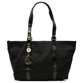 Borsa Tote Fendi Zucchino Canvas Superstar Nera