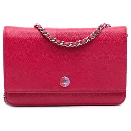 Borsa a tracolla Chanel Caviar Bicolor CC Wallet On Chain Rosa