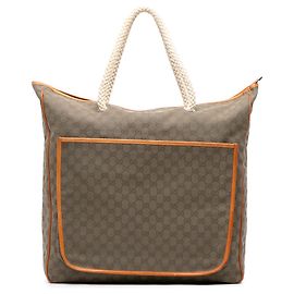Borsa Tote Gucci GG Canvas Rope marrone