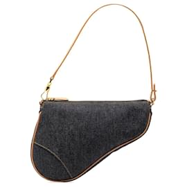 Sac à épaule Dior Mini Denim Saddle Pochette Bleu