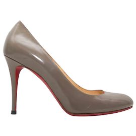 Christian Louboutin Leder-Pumps Grau Größe 40