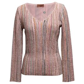 Maglione di paillettes a righe Missoni Rosa chiaro e multicolore Taglia IT 46
