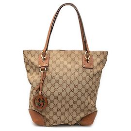 Gucci Medium GG Canvas GG Charm Tote Beige