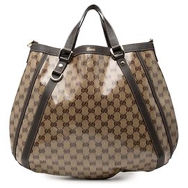 Borsa tote convertibile Gucci GG Crystal Abbey D Ring Beige