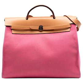 Borsa Hermès Toile Herbag Zip 39 Rosa