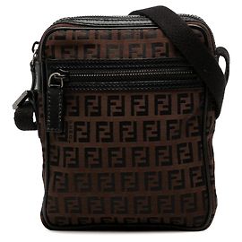 Borsa a tracolla Fendi Zucchino Canvas marrone