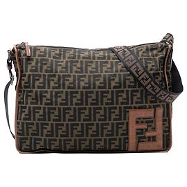 Borsa a tracolla Fendi Zucca Canvas marrone