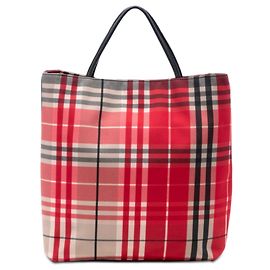 Borsa Tote Burberry House Check Canvas Rossa
