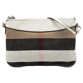Borsa a tracolla Burberry Peyton in tela Mega Check marrone