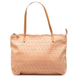 Borsa Tote piccola Fendi Zucchino Canvas rosa