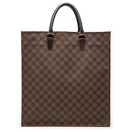 Borsa Tote Louis Vuitton Damier Ebene Sac Plat Marrone