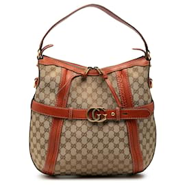 Beige Gucci Medium GG Canvas Running Satchel