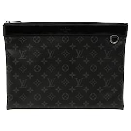 Borsa a pochette Louis Vuitton Monogram Eclipse Discovery Pochette GM nera