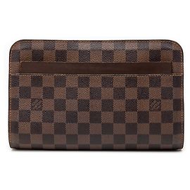 Bolso de Mano Clutch Louis Vuitton Damier Ebene Saint Louis Marrón