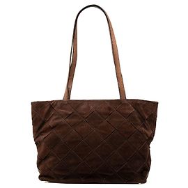Tote Bottega Veneta Intrecciato in camoscio marrone