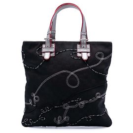 LOEWE Anagram Beaded Jacquard Tote schwarz