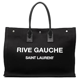 Borsa Tote Saint Laurent Rive Gauche in tela nera