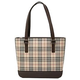 Bolso Tote Burberry House Check de lona beige