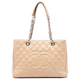 Borsa Grand Shopping Tote Chanel Caviar Beige