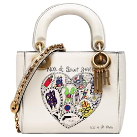 Bolso Lady Dior Satchel Mini de piel de becerro DiorAmour Niki De Saint Phalle blanco Dior