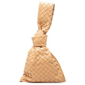 Bolsa de mão Mini BV Twist Bag em couro de bezerro Tan Bottega Veneta
