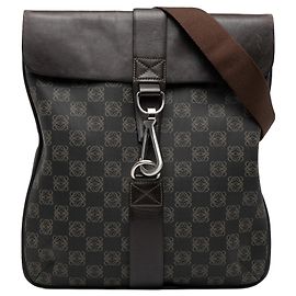 Borsa a tracolla LOEWE Anagram in tela rivestita marrone
