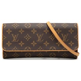 Borsa a tracolla Louis Vuitton Monogram Pochette Twin GM marrone